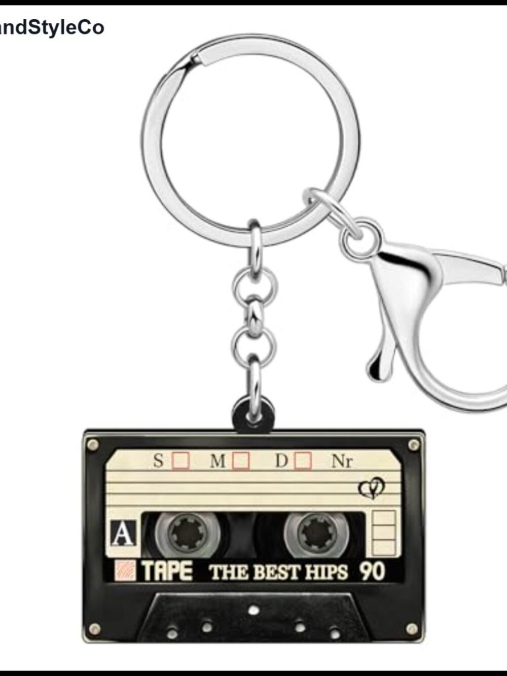 Acrylic Cassette Tape Keychain Retro 90s 80s Purse Charm
